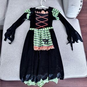 Kids Witch Costume - Black and Green
